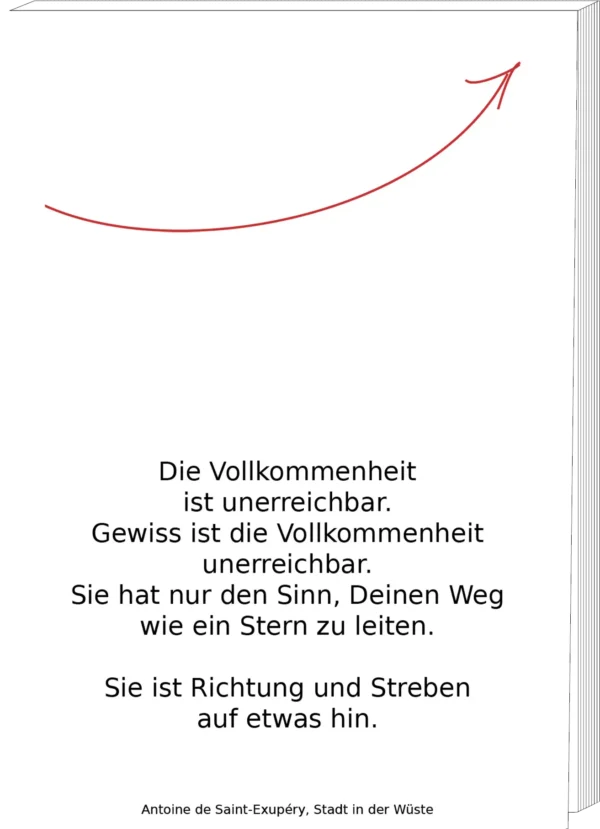 Gedankenzettel | "Die Vollkommenheit ist unerreichbar"